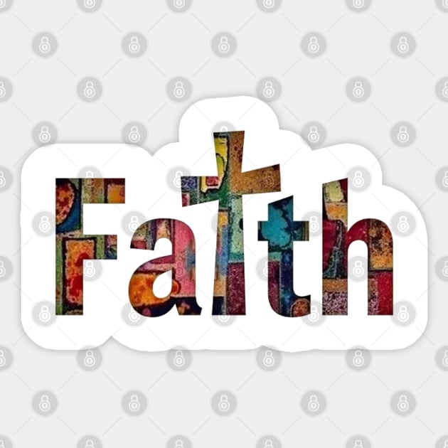 Faith in Full Color – Christian Cross Design Sticker by Rox